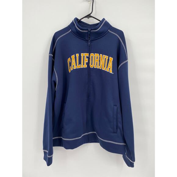 Campus Drive Pullover Navy Full Zip Front Mock Neck California Jacket XL - Picture 1 of 7